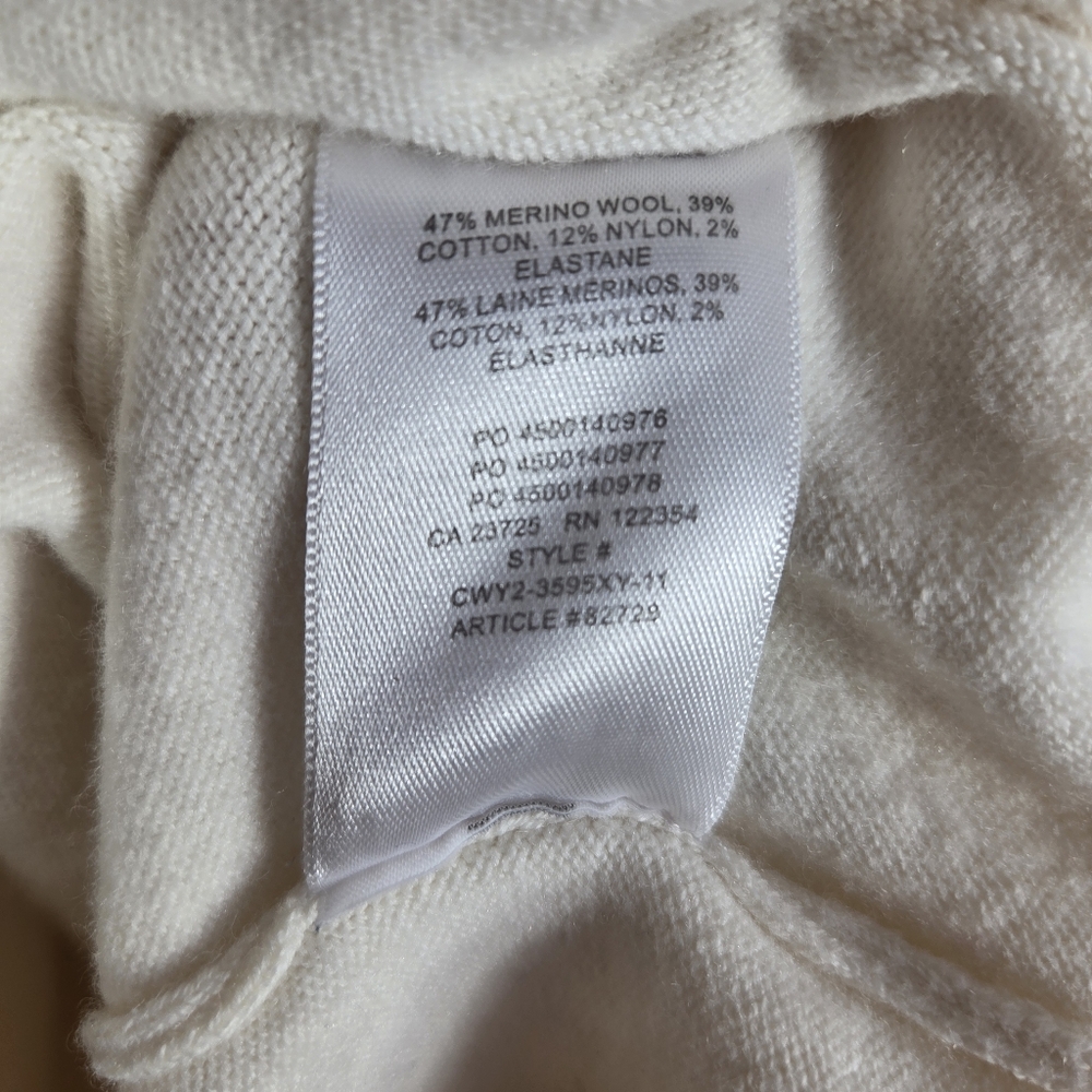 Aritzia Sunday Best Size L Cream Merino Wool Daisy Sweater Daisies Flower Print - Picture 16 of 16